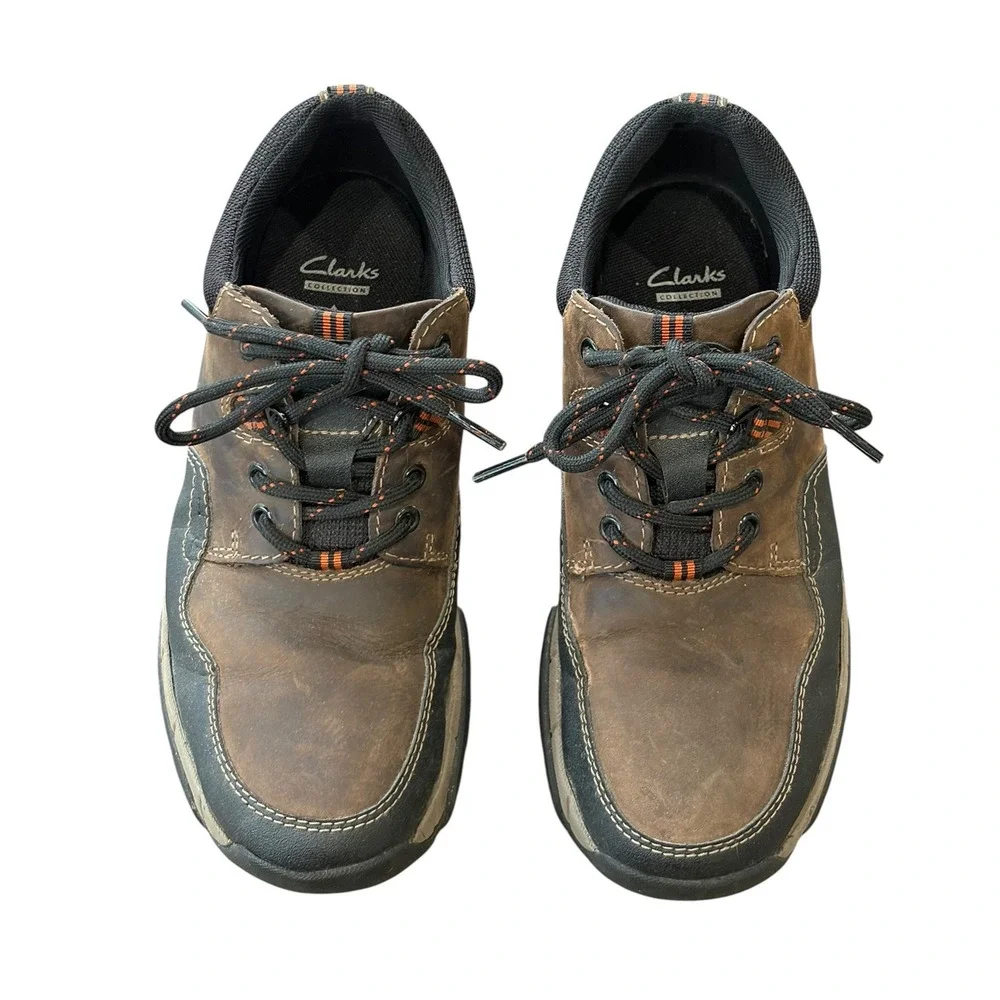 Clarks Mens Walbeck Edge Brown‎ Leather Shoes 26119715 Waterproof Casual Size 7